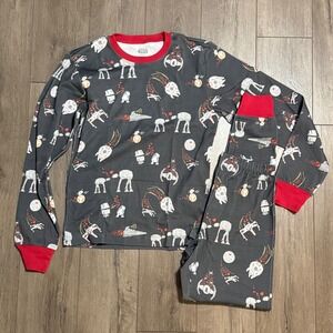 Pottery Barn Kids Star Wars Valentines Day Pajamas XS Gray Red Hearts 2pc